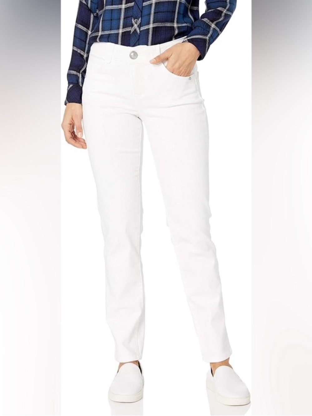 Democracy White Straight-Leg Jeans